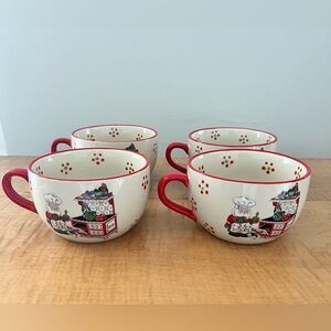 TEMP-TATIONS SET OF 4 SEASONAL,   SANTA BAKING MUGS, BOWLS